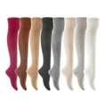 thumbnail image 1 of 5 Pairs Awesome Durable Women Thigh High Cotton Boot Socks. Perfect As Winter & Spring Socks Size 6-9 T1024 5p5c19 Assorted, 1 of 1