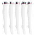 thumbnail image 1 of 5 Pairs Awesome Women Thigh High Cotton Boot Socks. Soft And Durable Knee High Socks, Perfect As Winter & Spring Socks Size 6-9 White T1023-5p1c5, 1 of 4