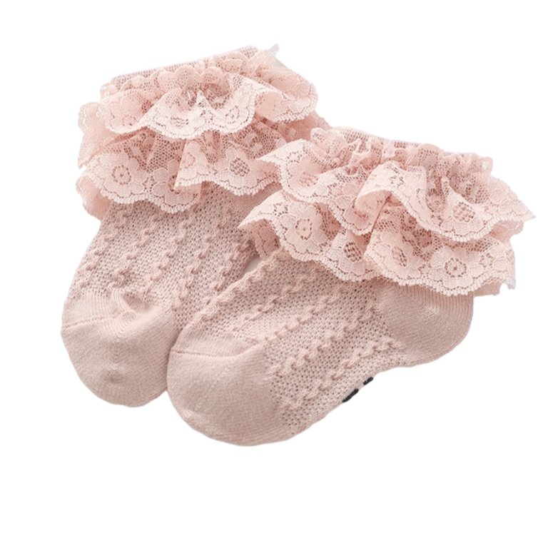 5 Pairs Baby Girls Socks With Big Bows Breathable Newborn Girl