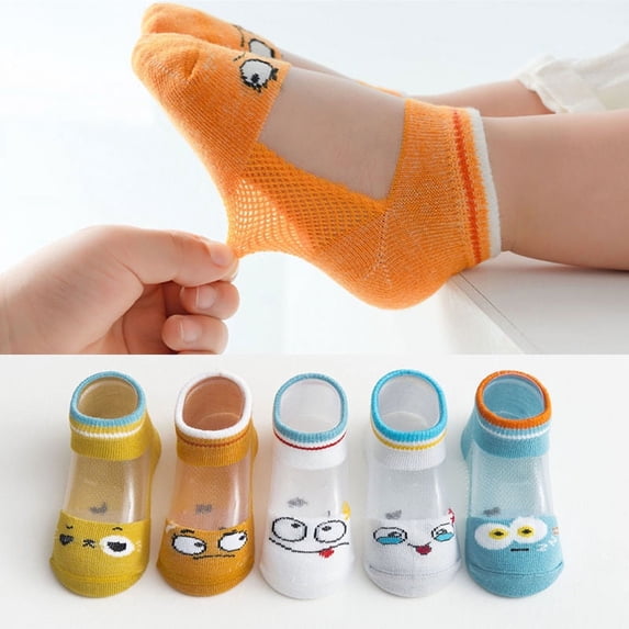 5 Pairs Baby Kid Soft Mesh Sheer Ultra Thin Summer No Show Ankle Socks