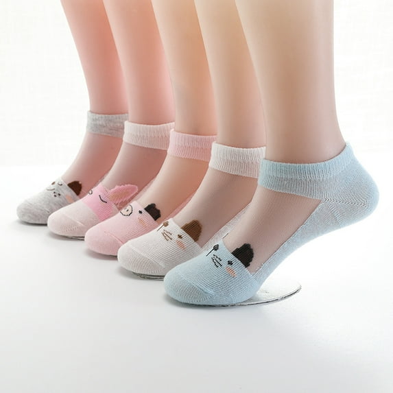 5 Pairs Baby Kid Soft Mesh Sheer Ultra Thin Summer No Show Ankle Socks