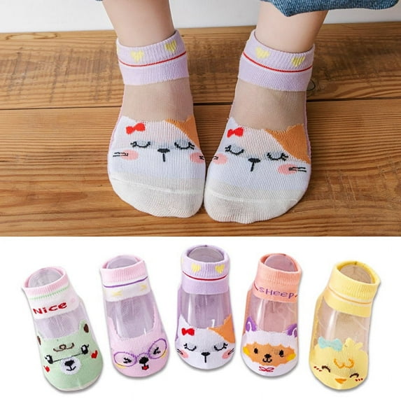 5 Pairs Baby Kid Soft Mesh Sheer Ultra Thin Summer No Show Ankle Socks