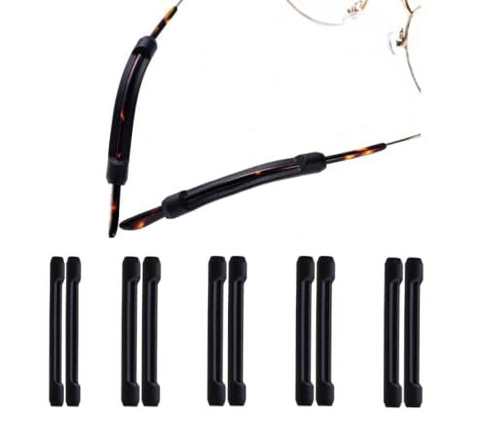 5 Pairs Black Soft Silicone Eyeglass Ear Cushions Temple Tips Eyeglass