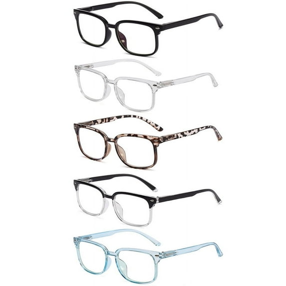 5 Pairs Blue Light Blocking Reading Glasses Spring Hinge Flexible Reader 1.0~4.0