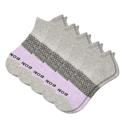 5 Pairs Bombas Women's All-Purpose Ankle Socks, Wisteria/Grey, Size Small