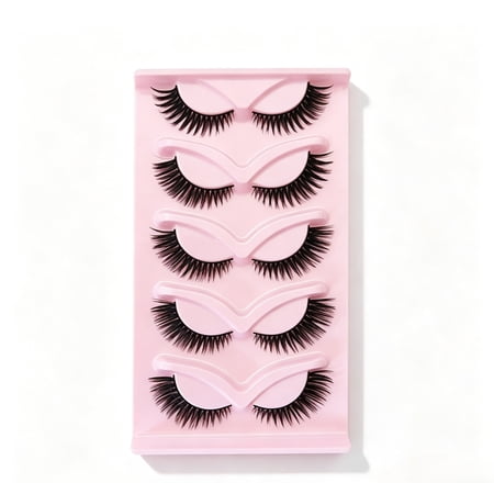 5 Pairs Cat Eye Fox Winged False Eyelashes C Curl 13-15mm Makeup Lashes
