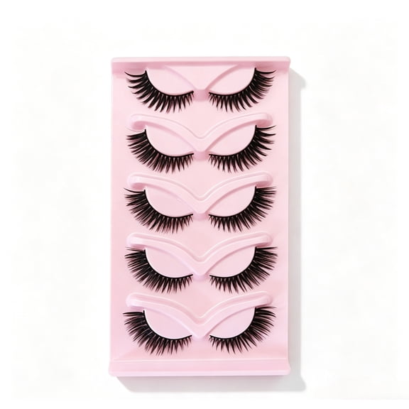 5 Pairs Cat Eye Fox Winged False Eyelashes C Curl 13-15mm Makeup Lashes