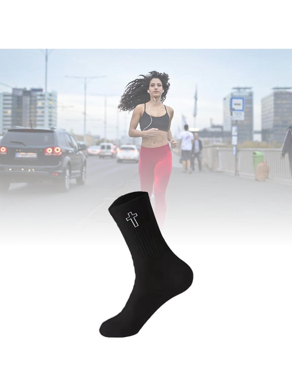 10 Pairs Casual Christian Anti Slip Socks ,Non Slip Cross Sports Soccer Calf Socks for Men Women Football Basketball Hockey