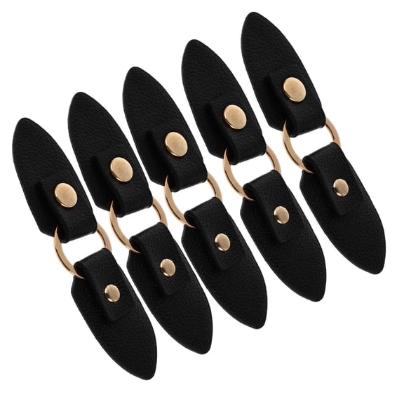 PENIKOKO Sweater Closure Clips 5 Pairs PU Toggle Buckle Fasteners for Knitwear, Button Belt Clasps 10.2x2.7x0.5in