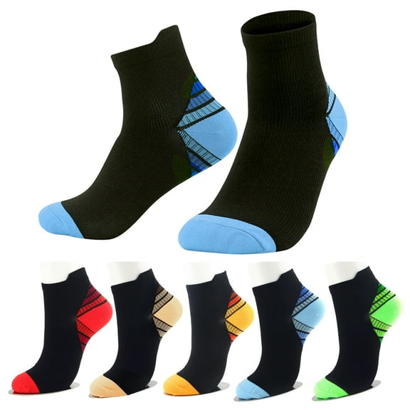 5 Pairs Compression Socks Ankle Running Socks with Arch Support for Athletic Sports