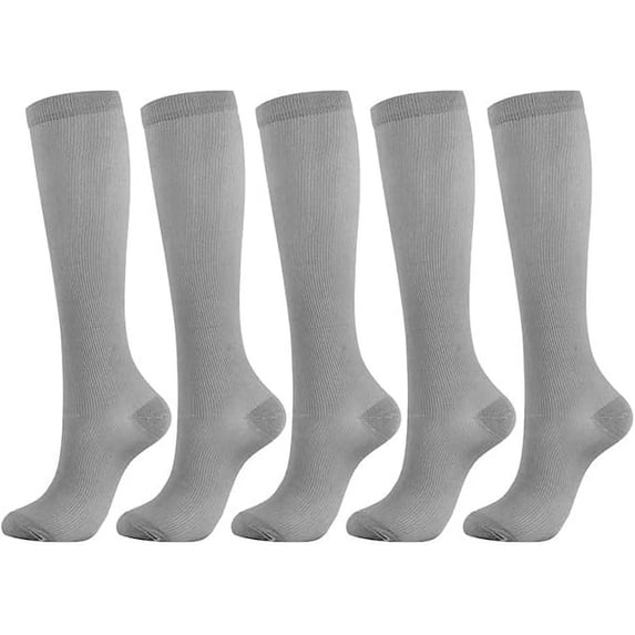 5 Pairs Compression Socks for Men Women Wide Calf Circulation Knee Socks 20-30 mmhg For Running Athletic Nursing Travel