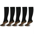 5 Pairs XXL Copper Compression Socks 2030 mmHg Knee High for Men and