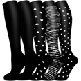 thumbnail image 1 of 5 Pairs Copper Compression Socks for Women & Men Circulation 15-20 mmhg - Better Blood Flow, Swelling, Best Support for Medical, Running, Nursing, 1 of 7