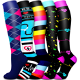 thumbnail image 1 of 5 Pairs Copper Compression Socks for Women & Men Circulation 15-20 mmhg - Better Blood Flow, Swelling, Best Support for Medical, Running, Nursing, 1 of 7