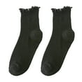 thumbnail image 1 of 5 Pairs Cotton Ankle Socks for Women Soft Ruffle Trim Fold Over Socks Comfortable Casual Sock for Home Daily Activities, 1 of 3