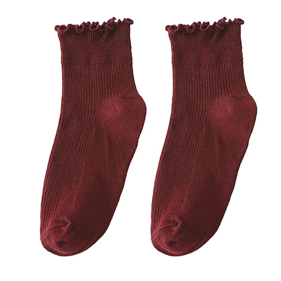 5 Pairs Cotton Ankle Socks for Women Soft Ruffle Trim Fold Over Socks Comfortable Casual Sock for Home Daily Activities