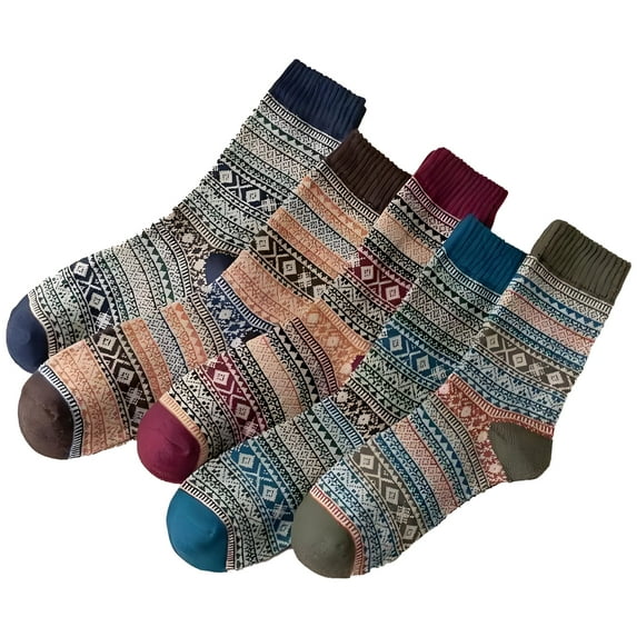 5 Pairs Cotton Socks For Women/Men, Adults, Teenagers, College Students. Mens Warm Socks Cozy Boot Winter Thermal Socks