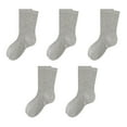 thumbnail image 1 of 5 Pairs Crew Socks for Women Ribbed Knit Slouch Boot Socks Breathable Crochet Long Piles Socks for High School, 1 of 8