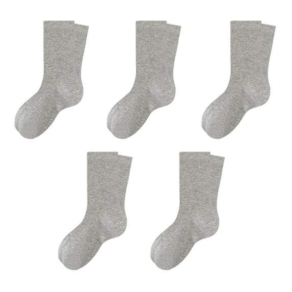 5 Pairs Crew Socks for Women Ribbed Knit Slouch Boot Socks Breathable Crochet Long Piles Socks for High School