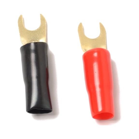 Plated 8 Gauge Spade Fork Connectors with 5 Pairs Crimp Terminals for Speaker Wire