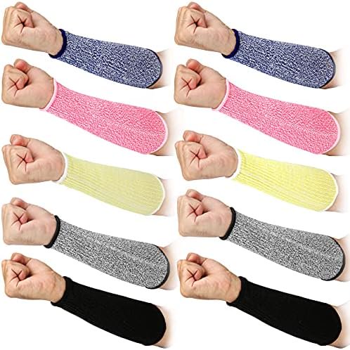 5 Pairs Cut Resistant Arm Sleeve Forearm Protection Sleeves Level 5 Protection Bite-Proof Arm Protectors Safety Arm Guard for Men Women(21CM)$$Tools & Hardware Other