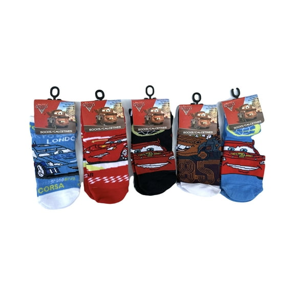 5 Pairs Disney Cars Socks - Assorted Character Sock Collection ( Size 4-6)