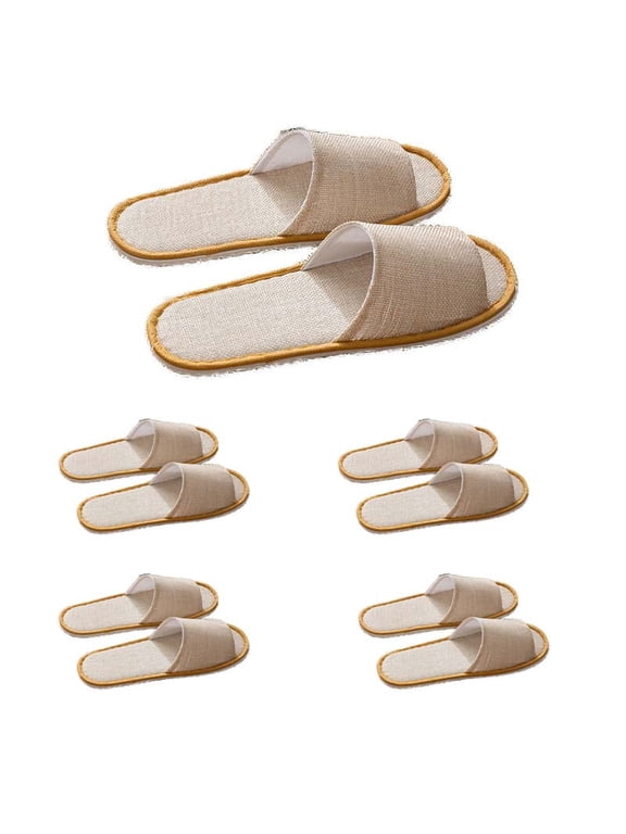 5 Pairs Disposable Slippers Non-Slip for Guests,Travel Slippers Easy Carry Hotel Salon