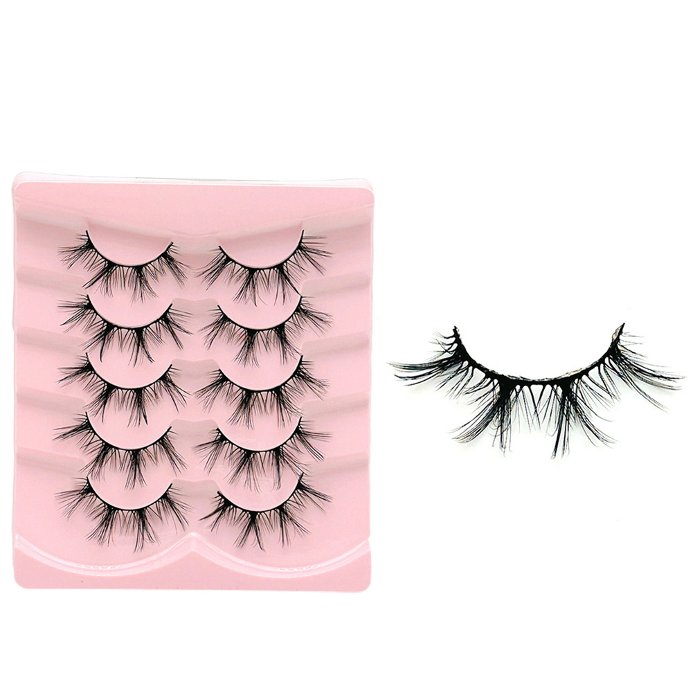 5 Pairs False Eyelash Curly Eyelash Extension False Lashes Wispy and ...