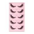 thumbnail image 1 of 5 Pairs False Eyelashes Fox Eye, Natural Look Fluffy Wispy Cat Eye Fake Lashes Faux Mink Strip Lashes, 1 of 8
