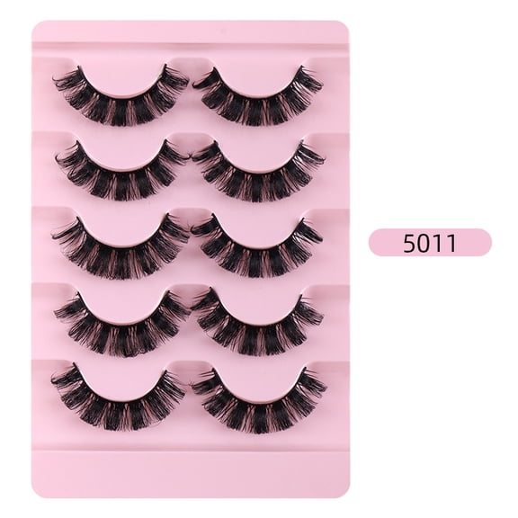 5 Pairs False Eyelashes - Thick Realistic Curly Style, Natural Look for Daily Makeup & Lash Enhancement