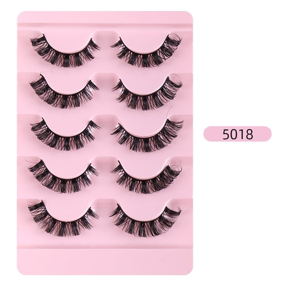 5 Pairs False Eyelashes - Thick Realistic Curly Style, Natural Look for Daily Makeup & Lash Enhancement