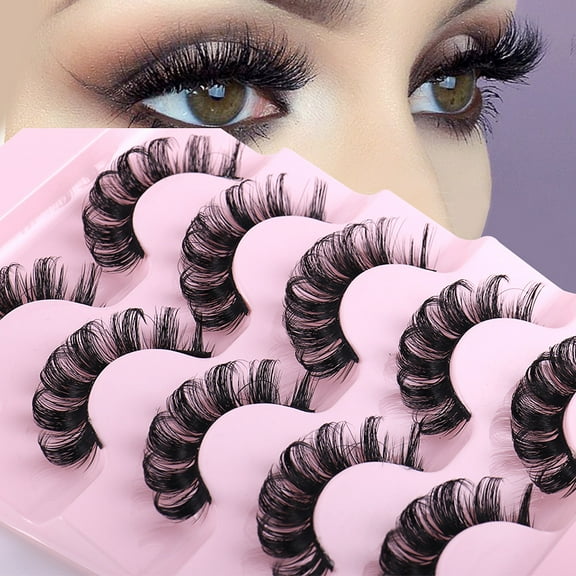 5 Pairs False Eyelashes - Thick Realistic Curly Style, Natural Look for Daily Makeup & Lash Enhancement
