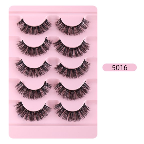 5 Pairs False Eyelashes - Thick Realistic Curly Style, Natural Look for Daily Makeup & Lash Enhancement