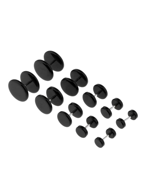5 Pairs Faux Fake Cheater Acrylic Earring Stud Barbell Ear Plug Gauges Jewelry