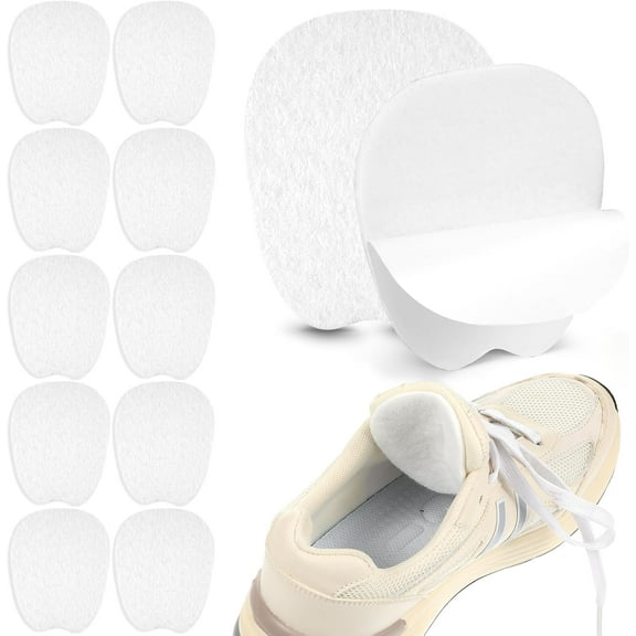 5 Pairs Felt Tongue Pads Cushion for Shoes, Soft Self-Adhesive Tongue Pads for Shoes, Non Slip Tongue Cushion Inserts, Shoe Tongue Pads, Felt Shoe Pads for Men and Women, Size Large, White