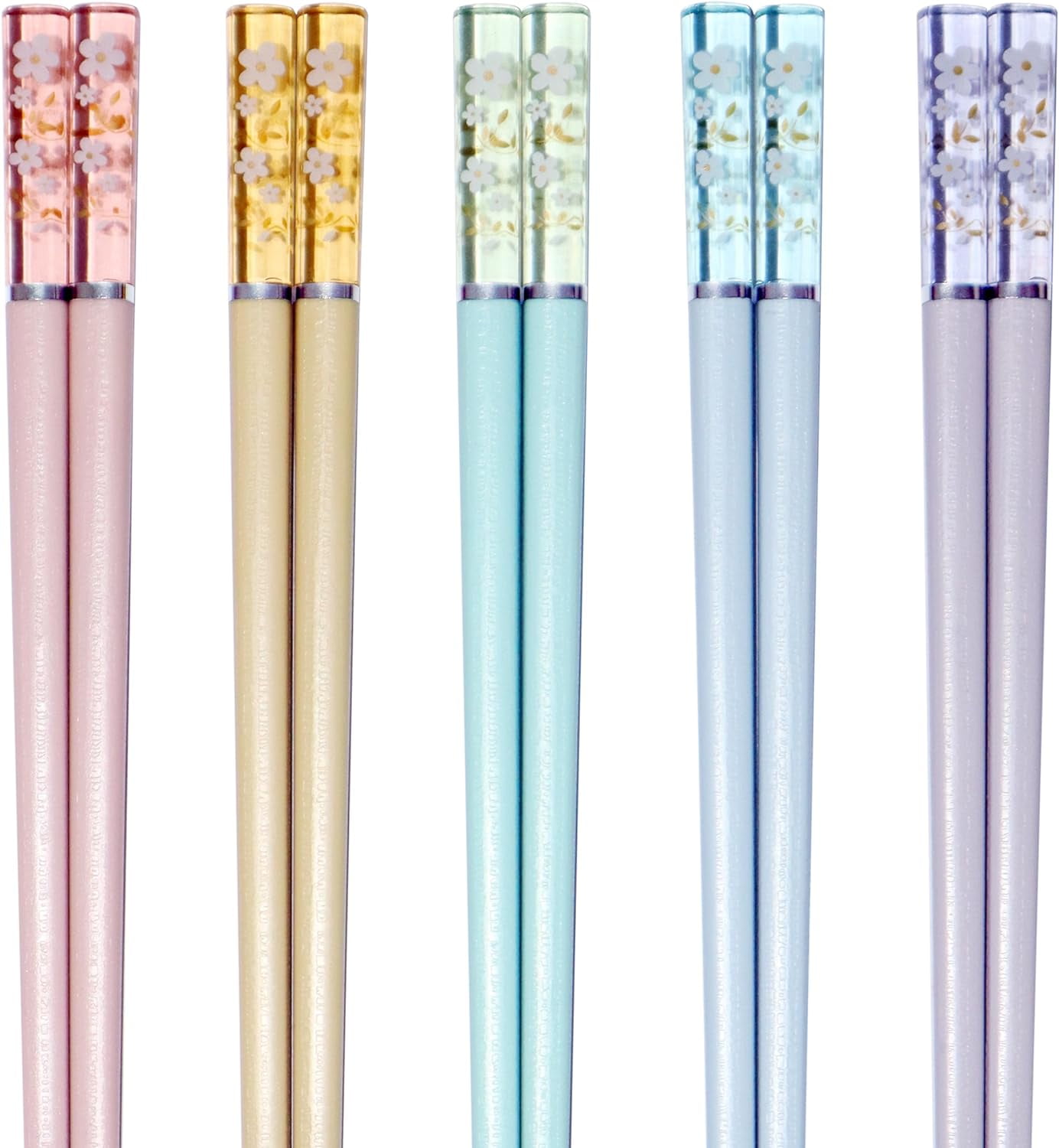 5 Pairs Fiberglass Chopsticks - Amber Cherry Blossom Pattern ...