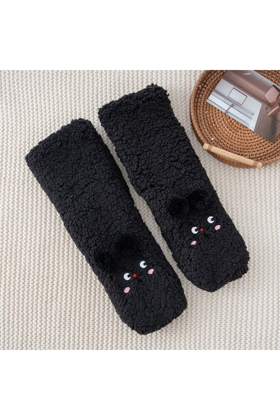 5 Pairs Fluffy Cat Paw Socks - Fuzzy Slipper Socks for Winter, Warm and Cozy, Yellow