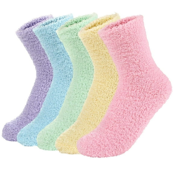 5 Pairs Fuzzy Socks for Women Soft Cozy Winter Warm Socks Fluffy Socks 5 Pairs Womens Slipper Socks