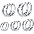 thumbnail image 1 of 5 Pairs Gold Hoop Earrings for Women | 18K Gold Plated Huggie Hoop Earrings Set Hypoallergenic Cartilage Earrings Lightweight Hoop Earrings Set 5 Size 12/14/16/18/20mm, 1 of 9
