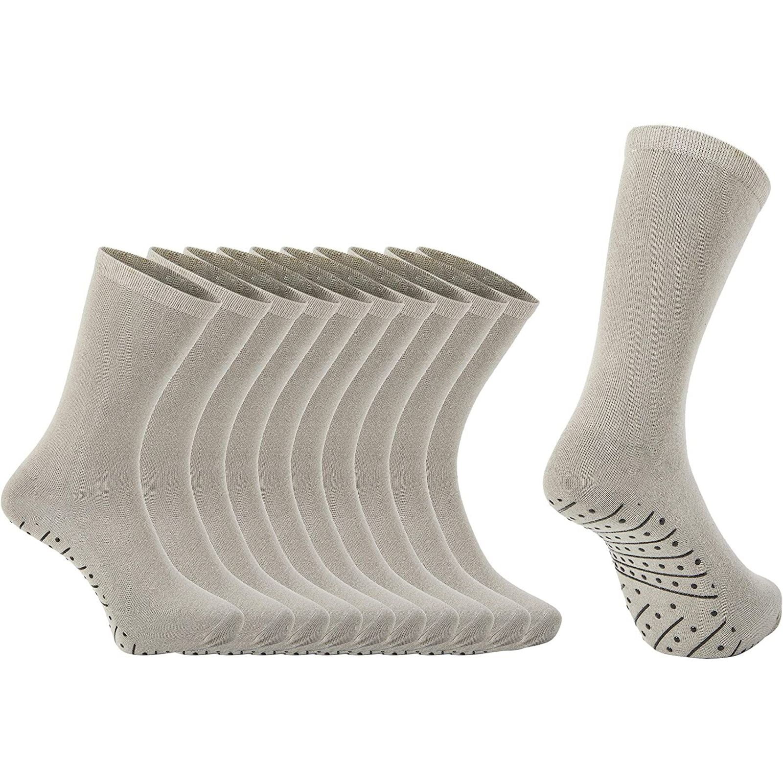 Adult Non-Skid Patient Socks, Double-Sided Grip, Gray