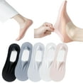 thumbnail image 1 of 5 Pairs Invisible Ice Silk Breathable Socks,No Show Socks Ultra Low Cut Liner Socks Non Slip Hidden for Womens sock, 1 of 5