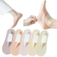 thumbnail image 1 of 5 Pairs Invisible Ice Silk Breathable Socks,No Show Socks Ultra Low Cut Liner Socks Non Slip Hidden for Womens sock, 1 of 5
