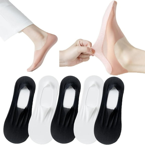 5 Pairs Invisible Ice Silk Breathable Socks,No Show Socks Ultra Low Cut Liner Socks Non Slip Hidden for Womens sock