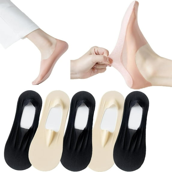 5 Pairs Invisible Ice Silk Breathable Socks,No Show Socks Ultra Low Cut Liner Socks Non Slip Hidden for Womens sock
