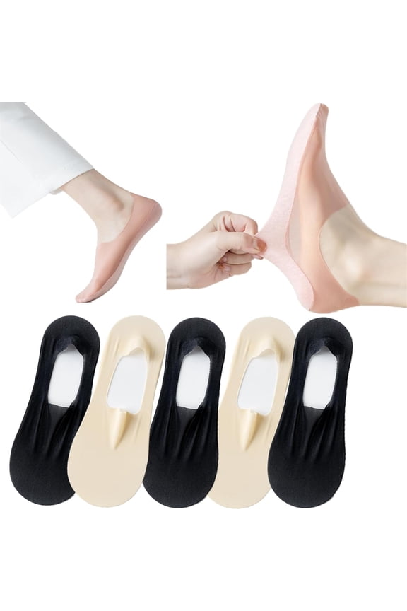 5 Pairs Invisible Ice Silk Breathable Socks,No Show Socks Ultra Low Cut Liner Socks Non Slip Hidden for Womens sock