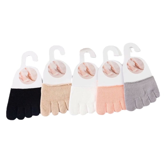 5 Pairs Invisible Toe Separator Cotton Half Socks Nonslip Forefoot Pads for Women's Pumps and Stilettos High Heel