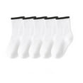 thumbnail image 1 of 5 Pairs Kids Crew Ankle Socks Boys Girls School Uniform Basic Soft Sport Casual Breathable Stretch Tube Socks Soccer Socks Girls White 1Y, 1 of 6