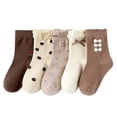 thumbnail image 1 of 5 Pairs Kids Girls Cotton Crew Socks Lace Ruffles Dress Socks Polka Dots Print Ankle Socks for Infant/Toddler/Little/Big Girls 1-12 Years, 1 of 9