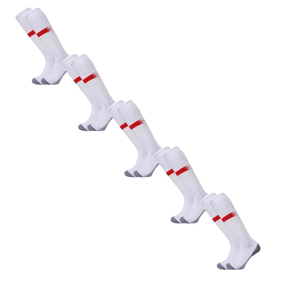 5 Pairs Kids Soccer Socks Stretchy Knee High Tube Colorful Football Athletic Team Socks for Boys Girls knee high socks, blue knee high socks