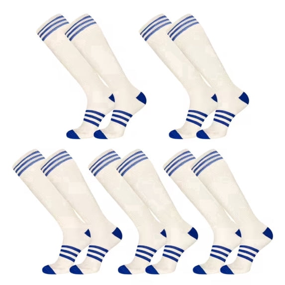 5 Pairs Knee High Soccer Socks for Men Women, Cushioned Athletic Football Socks, Breathable Moisture Wicking, Stretch Fit for Team Sports, Training and Outdoor Play